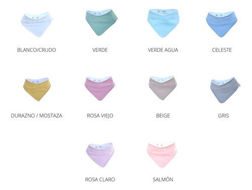 Imagen 4 de 10 de Pack X5 Baberos Bandana Desde Rn Hasta 18m Somos Fabricantes