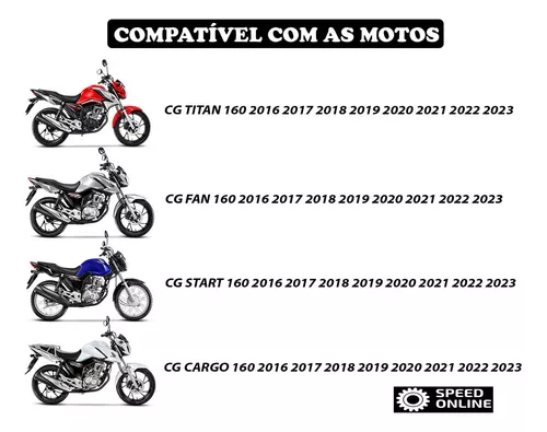 Protetor Motor Titan Fan 160 Street Stunt Race Preto Brilho