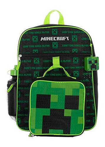 Mochila Minecraft Para Niños, 5 Piezas, Material Escolar Com