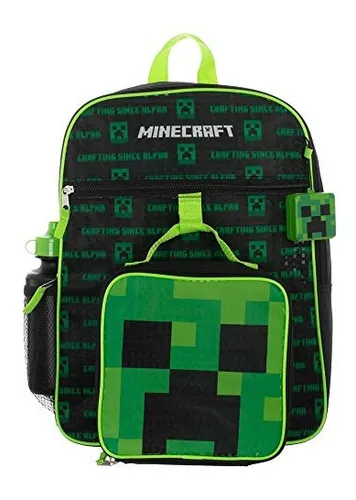 Mochila Minecraft Para Niños, 5 Piezas, Material Escolar Com
