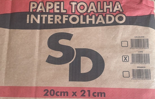 Papel Toalha Interfolha 1000 Folhas - Sd