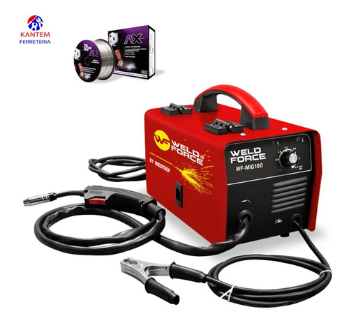 Soldadora Inversor Weld Force Wf-mig100 Color Rojo Frecuencia 60