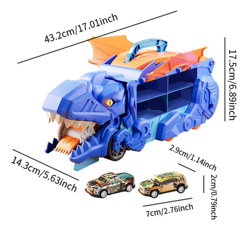 Coches Devoradores De Dinosaurios Con Pista Con 12 Carros