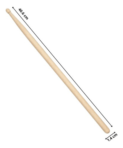 Par De Baquetas Madera De Arce P/ Baterista Punta De Madera Beige 5b