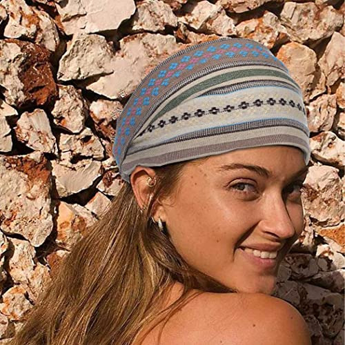 Diademas Gortin Boho Azules Extra Anchas Y Elásticas Kno