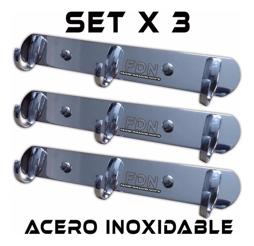 Imagen 1 de 4 de Perchas Acero Inoxidable Daccord Set G - 3 Unidades - Fdn