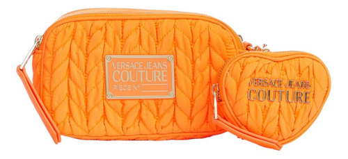 Versace Jeans- Bolsa Crossbody Doble Naranja Original