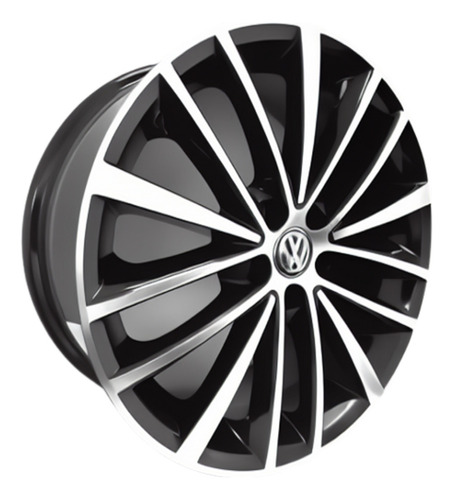 01 Roda Scorro Vw Jetta Golf Aro 17 5x112(1 Unid )+bico Cor Preto Com Diamantado