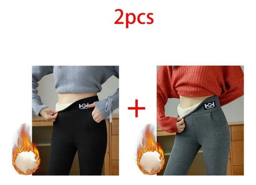 W Kit 2 Pantalones De Forro Polar Elástico Térmico Para