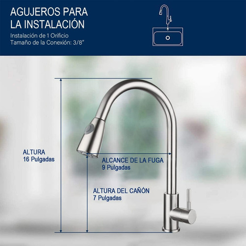 Mezcladora Para Fregadero Flexible Llave Cocina Puede Sacar