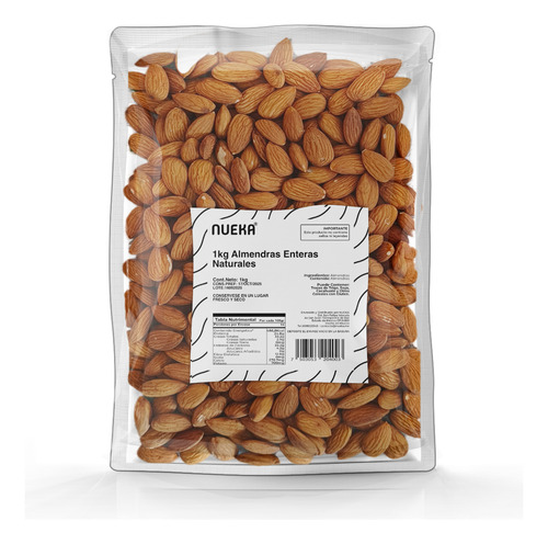 Almendra Entera Naturales 1kg, Premium Fresca Sin Tostar- Nueka
