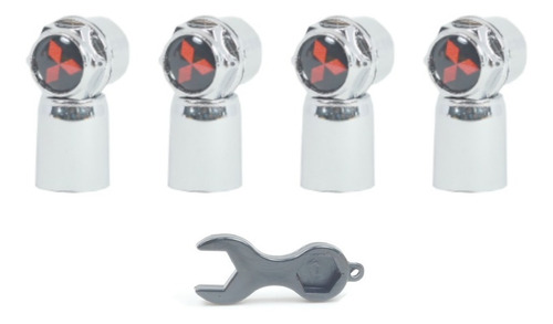 Imagem 2 de 10 de Kit Capa Valvula Pino Cromada Mitsubishi Preto Vermelho