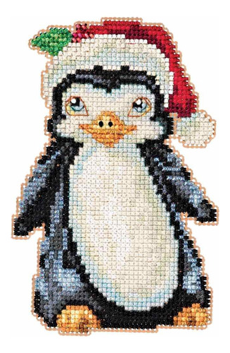 Pingüino Abalorio Punto Dia Festivo Navidad Kit Cruz Mill