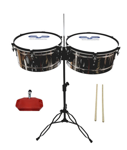 Imagen 1 de 8 de Timbaleta Pyp_percusion Aros Macizo Pata Doble Planchuela