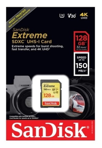 Tarjeta De Memoria Sandisk Sd De 128-gb