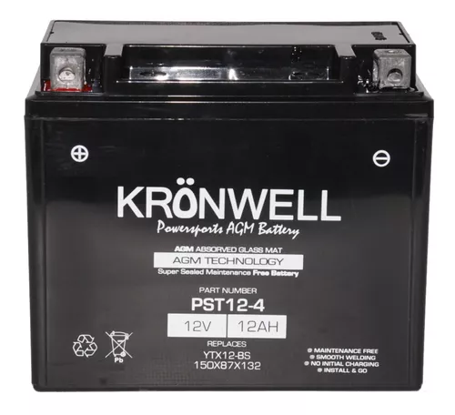 Bateria Moto Gel Kronwell 12v 12ah 12a Ytx12-bs