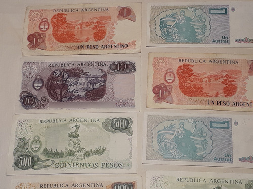 Billetes Antiguos Argentina Pesos Australes Son 12 Oferta