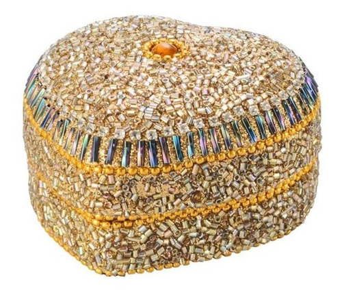 Porta Joia De Coração Dourado