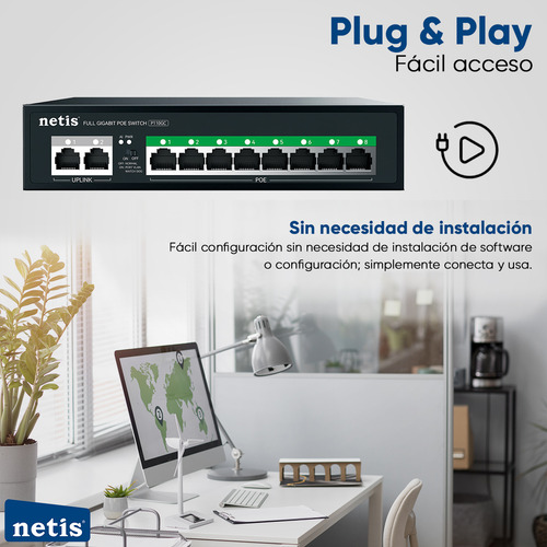Netis Switch Poe P110gc 8 Puertos Poe+ 2 Puertos /1000 Mbps