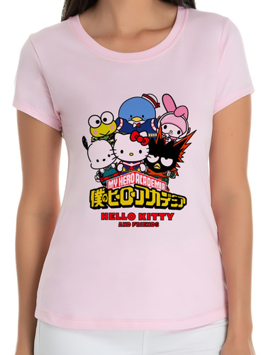 Camiseta Baby Look Feminina Hello Kitty And Friends