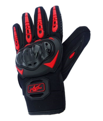 Guantes Moto Touch Malla Protección Nudillos Palma Rojo M