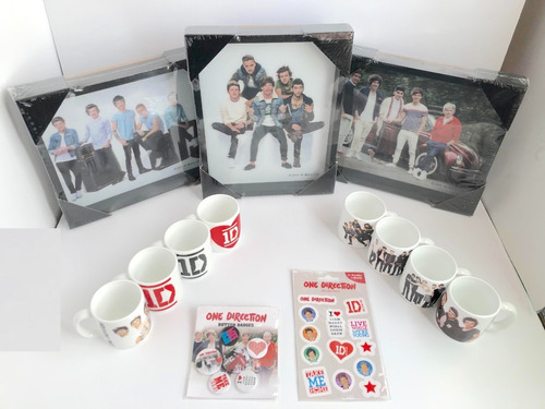 One Direction Paquete Tazas Cuadros Stickers Botones