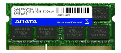 Adata - Memoria Ram Adata 4gb Ddr3l Sod Imm 1600 Mhz 1.35v
