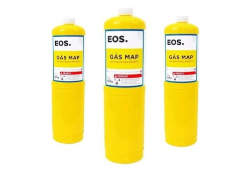 3 Refil Cilindro Gás Map 400g Para Maçarico Portátil  Eos