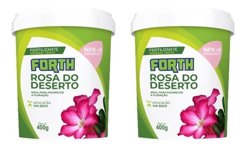 Kit 2 Adubo Forth Rosa Do Deserto 400g Floração Vaso