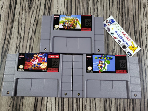 Mario Kart + Aladdin + Mário World P/ Super Nintendo + Frete