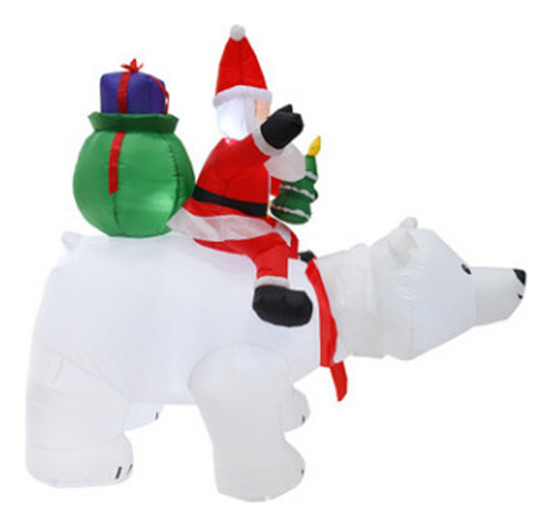 Patio Inflable Navideño Con Forma De Oso Inflable, 6.8 Pies,