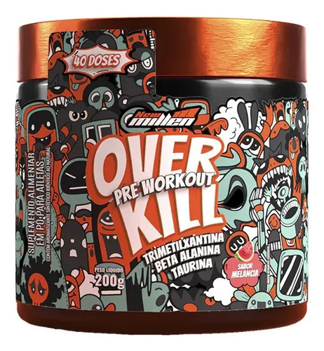 Pré-treino New Millen Over Kill de Melancia em Pó, 200 g