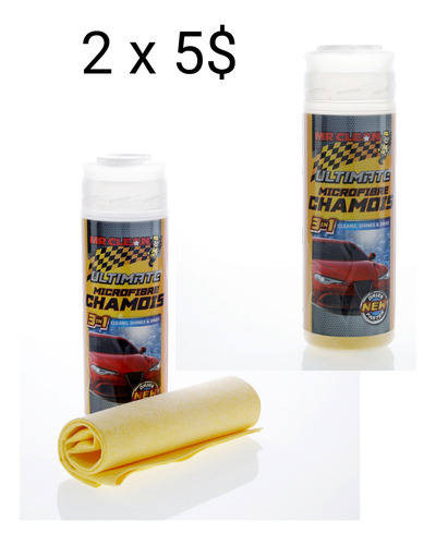 Cuero Para Secar Carros (2 X 5$) 43x32cm Microfibre Chamois