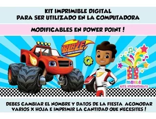 Kit Imprimible Blaze And The Monster Machines Candy Bar