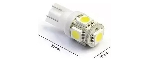 T10 W5w Led Posicion 5 Puntas Blanco