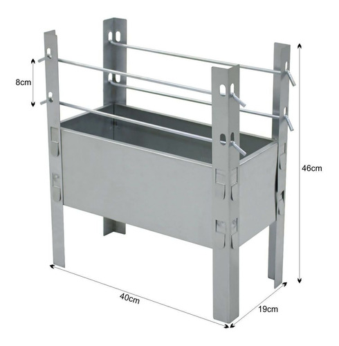 Churrasqueira móvel Wp Connect Mini 40cm de largura 46cm de altura 19cm de profundidade