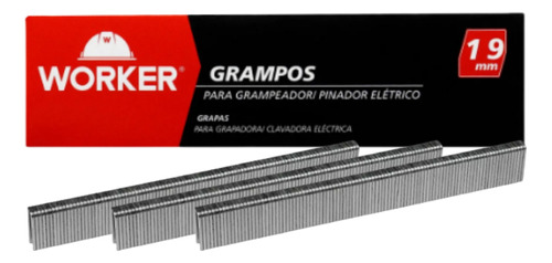 Grampo 19mm P/grampeador Eletrico C/1000 Worker