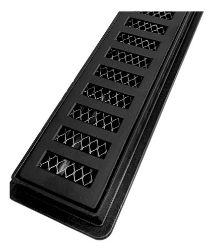 Ralo Linear 5x90 Box Banheiro Com Sifão Alumínio Preto Fosco