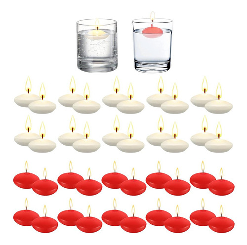 Velas Flotantes Sin Perfume Para Centros De Mesa, 40 Velas F