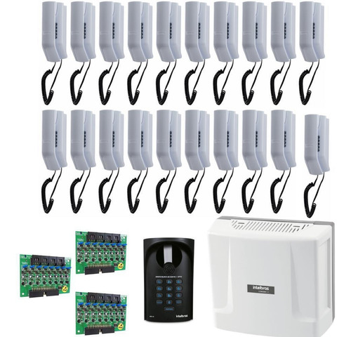 Kit Interfone Completo Com 20 Pontos + Porteiro Eletrônico
