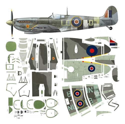 Spitfire Ixc Pierre Clostermann 1:33 - Papercraft (x Mail)