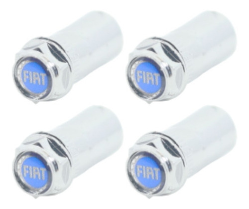 Capa Pino Bico Roda Valvula Cromada Fiat Azul Uno Palio Mobi