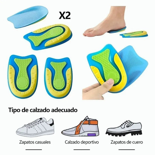 Imagen 3 de 9 de 2 Pares Taloneras Espolón Calcáneo Gel Plantilla Ortopédicas