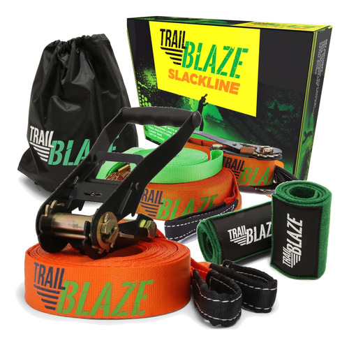 Kit Slackline Trailblaze Con Protectores De Árboles Cuerda P