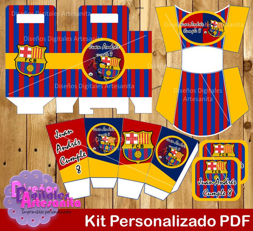 Kit Imprimible Personalizado Fc Barcelona Futbol Real Madrid