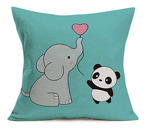 Doitely Kids Cartoon Hand Drawn Throw Pillow Covers Cute Ani