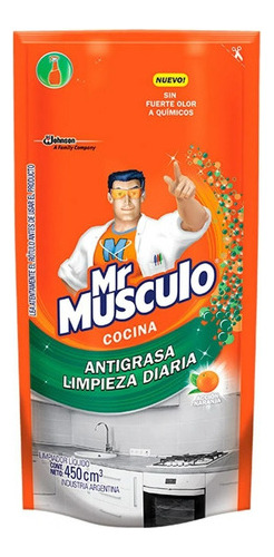 Limpiador Mr Músculo Antigrasa Cocina Doypack 450m Pack X2u