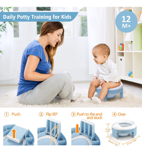 Asiento De Inodoro Portátil Para Niños, Plegable Y Seguro Color