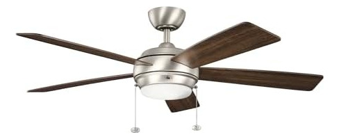 Ventilador De Techo Kichler Starkk 52 Con Luces Led En Níque