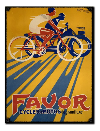 #132 - Cuadro Vintage 30 X 40 - Favor - Bicicletas Poster 